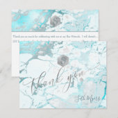 PixDezines Honeycomb+Marble Bar Mitzvah Dank u ✡ RSVP Kaartje (Voorkant / Achterkant)