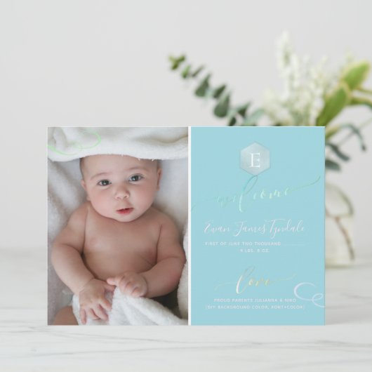 PixDezines Honingraat Geboorte Aankondiging, jonge Aankondiging (Staand voorkant)