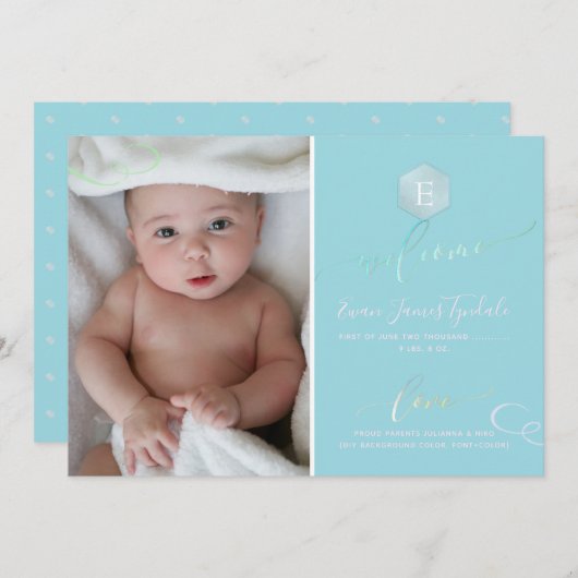 PixDezines Honingraat Geboorte Aankondiging, jonge Aankondiging (Voorkant / Achterkant)