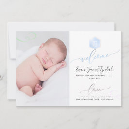 PixDezines Honingraat Geboorte Aankondiging, jonge Aankondiging