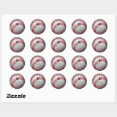 PixDezines honkbal Bar Mitzvah Ronde Sticker (Vel)