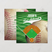 PixDezines ✡ Honkbal Diamond/ Bar Mitswa Kaart (Voorkant / Achterkant)