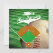 PixDezines ✡ Honkbal Diamond/ Bar Mitswa Kaart (Voorkant)