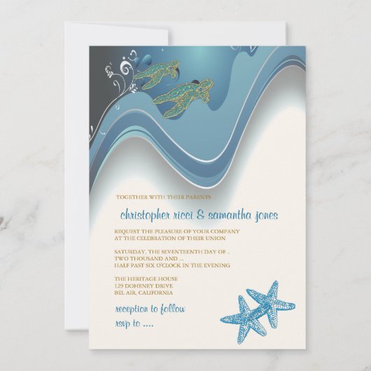 PixDezines honu+waves/diy achtergrond Kaart (Achterkant)