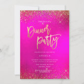 PixDezines Hot+Flash Faux Glitters-uitnodiging Kaart (Voorkant)