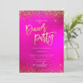 PixDezines Hot+Flash Faux Glitters-uitnodiging Kaart (Staand voorkant)