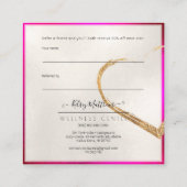 PixDezines Hot+Flashy Roze Gold Deel de liefde Vierkante Visitekaartje (Achterkant)