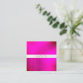 PixDezines Hot+Flashy Roze, vroeg wit Vierkante Visitekaartje (Staand voorkant)