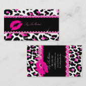 PixDezines hot lips+bruisend luipaard Visitekaartje (Voorkant / Achterkant)
