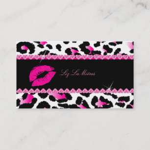 PixDezines hot lips+bruisend luipaard Visitekaartje