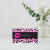 PixDezines hot lips+sassy jaguar Visitekaartje (Staand voorkant)
