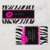 PixDezines hot lips+sassy zebra Visitekaartje (Voorkant / Achterkant)