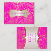 PixDezines HOT PINK LACE Visitekaartje (Voorkant / Achterkant)