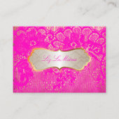 PixDezines HOT PINK LACE Visitekaartje (Voorkant)