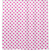 PixDezines Hot Pink Polka Dots Douchegordijn (Voorkant)