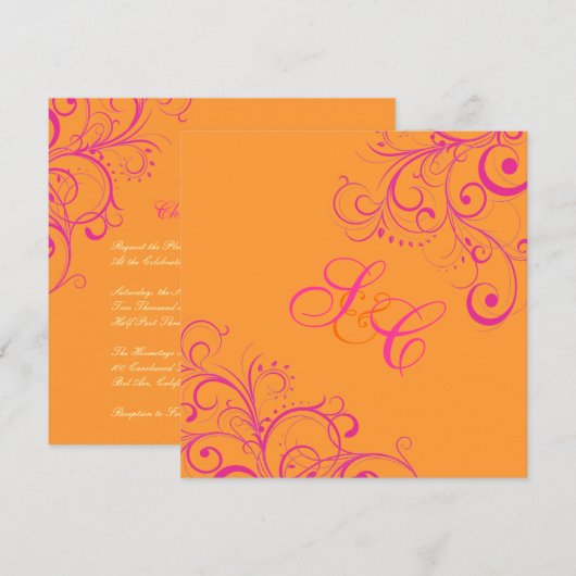 PixDezines Hot PInk Swirls/DIY achtergrond Kaart (Voorkant / Achterkant)