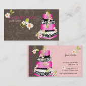 PixDezines hot-roze bruiloft/bakkerij/pâtisserie Visitekaartje (Voorkant / Achterkant)