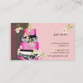PixDezines hot-roze bruiloft/bakkerij/pâtisserie Visitekaartje (Achterkant)