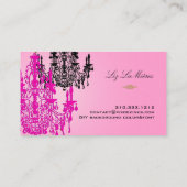 PixDezines hot-roze kristalkandelaar/DIY-kleur Visitekaartje (Achterkant)