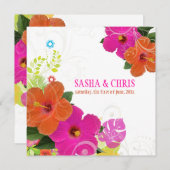 PixDezines hot roze + oranje hibiscus/diy backgrou Kaart (Voorkant / Achterkant)