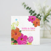 PixDezines hot roze + oranje hibiscus/diy backgrou Kaart (Staand voorkant)