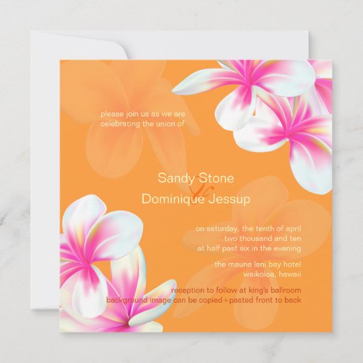 PixDezines hot roze plumeria/DIY achtergrondkleur Kaart (Achterkant)