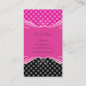 PixDezines Hot-roze poolpunten Visitekaartje (Achterkant)