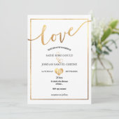 PixDezines houden van Faux Gold Hearts Kaart (Staand voorkant)