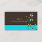 PixDezines houden van vogels+drijvende harten/dij  Visitekaartje (Achterkant)