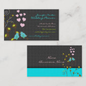 PixDezines houden van vogels + zwevende harten / d Visitekaartje (Voorkant / Achterkant)