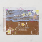 PixDezines hula droom opslaan datum strand + golve Aankondigingskaart (Voorkant / Achterkant)