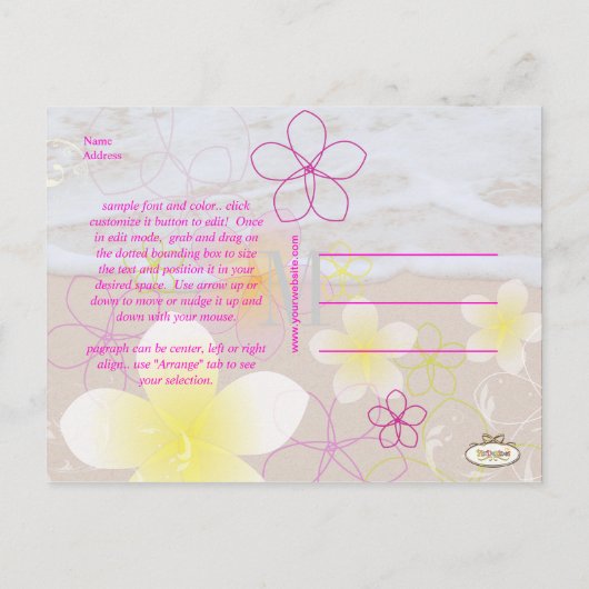 PixDezines hula droom opslaan datum strand + golve Aankondigingskaart (Achterkant)