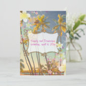 PixDezines hula droomstof/plumeria/strand/tropisch Kaart (Staand voorkant)