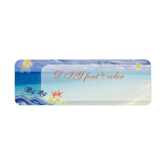PixDezines hula golf/plumeria/zeester Etiket (Voorkant)