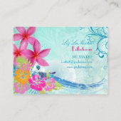 PixDezines HULA WAVES/PLUMERIA/HIBISCUS Visitekaartje (Achterkant)