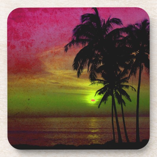 PixDezines hula zonsondergang Bier Onderzetter (Voorkant)