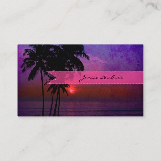 PixDezines hula zonsondergang Visitekaartje (Achterkant)