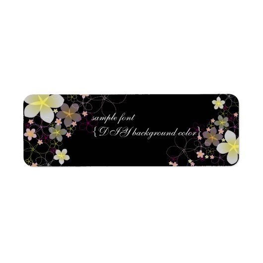 PixDezines hulpaggregat maan/plumeria/diy achtergr Etiket (Voorkant)