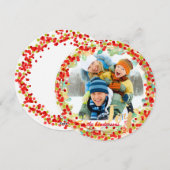 PixDezines hulstkrans/vakantiekaarten Feestdagenkaart (Voorkant / Achterkant)