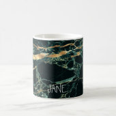 PixDezines HUNTER GROEN MARBLE+FAUX GOLD VEINS Koffiemok (Center)