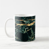 PixDezines HUNTER GROEN MARBLE+FAUX GOLD VEINS Koffiemok (Links)
