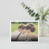 PixDezines Huwelijk Bedankt/Fancy Script Briefkaart (Staand voorkant)