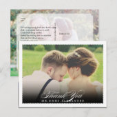 PixDezines Huwelijk Bedankt/Fancy Script Briefkaart (Voorkant / Achterkant)