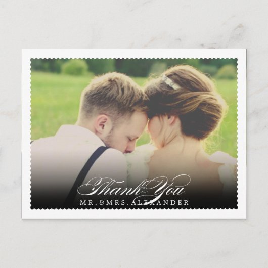 PixDezines Huwelijk Bedankt/Fancy Script Briefkaart (Voorkant)