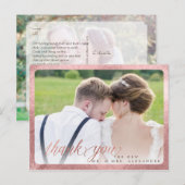 PixDezines Huwelijks Dankjewel/Leuk Lettertype Aankondigingskaart (Voorkant / Achterkant)