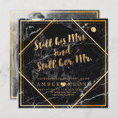 PixDezines Huwelijksbelofte/Faux Goud/Zwart Marmer Kaart (Voorkant / Achterkant)