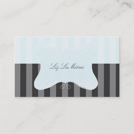 PixDezines Ice Cream Palor Stripes Visitekaartje (Voorkant)