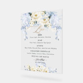 PixDezines IJsblauw Hyde Alabaster Rozen Menu Acryl Bord (Hoek)