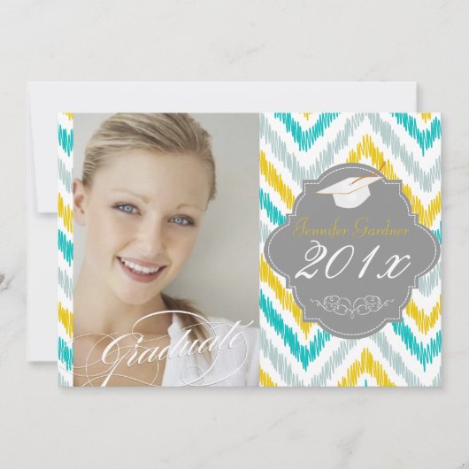 PixDezines ikat chevron afstuderen Kaart (Voorkant)