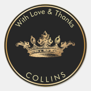 PixDezines Imperial Crown/Faux Gold Ronde Sticker